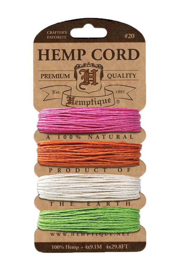 Hemptique True Hemp Cord 20lb 120'-Razzle Dazzle