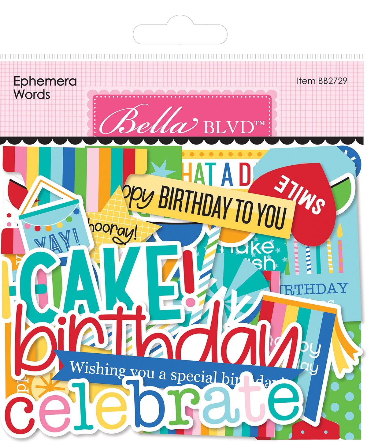 Bella Blvd Cardstock Ephemera-Words Birthday Bash