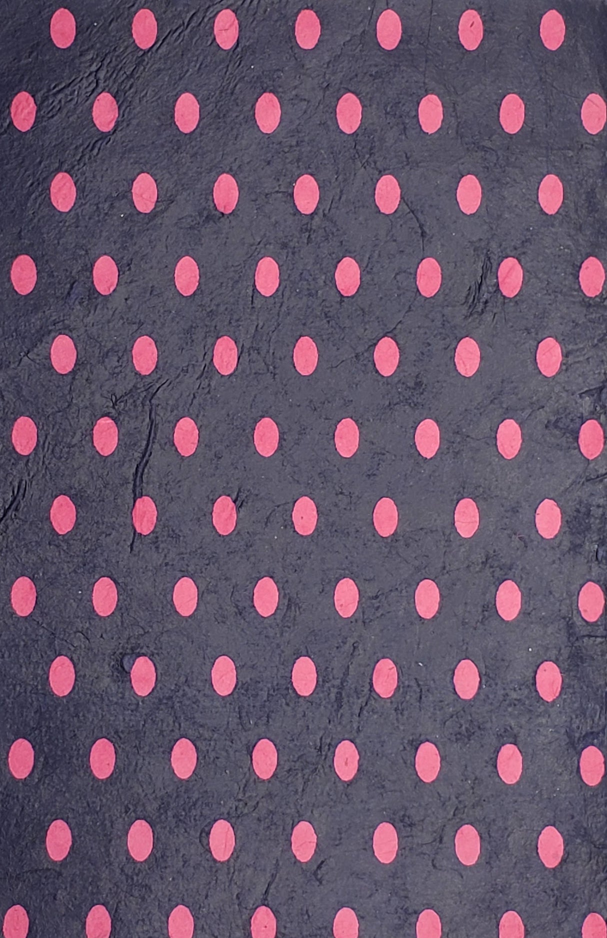 Lokta Printed Polka Dots Pink On Dark Blue