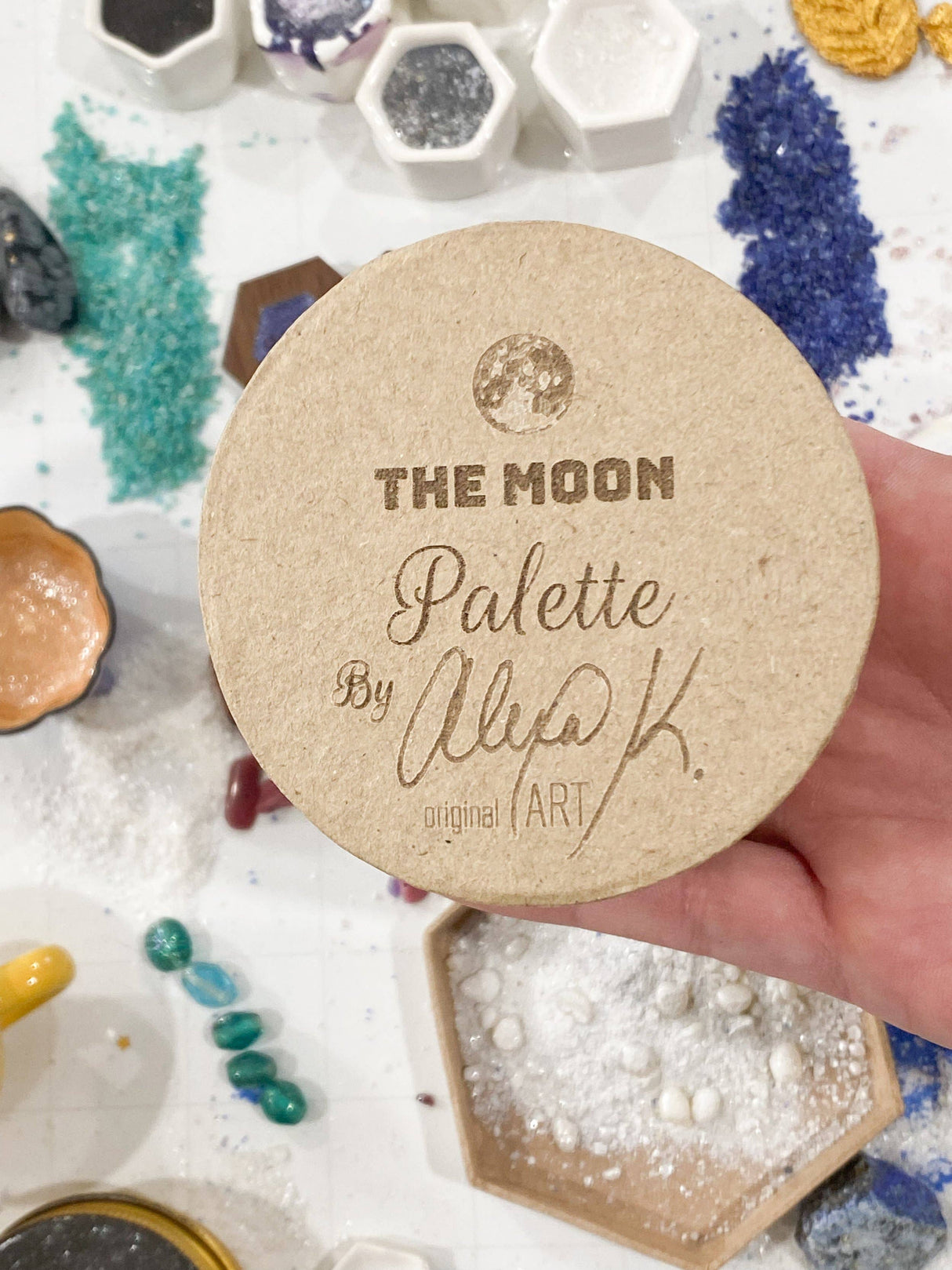 Moon Watercolor Palette / Artisan Made Art Supplies