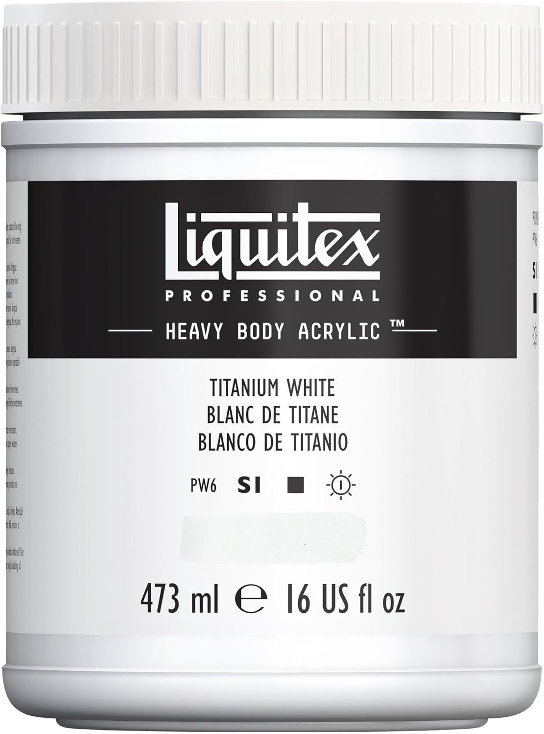 Liquitex Professional Heavy Body Acrylic Colors 16 oz. Jars Titanium White