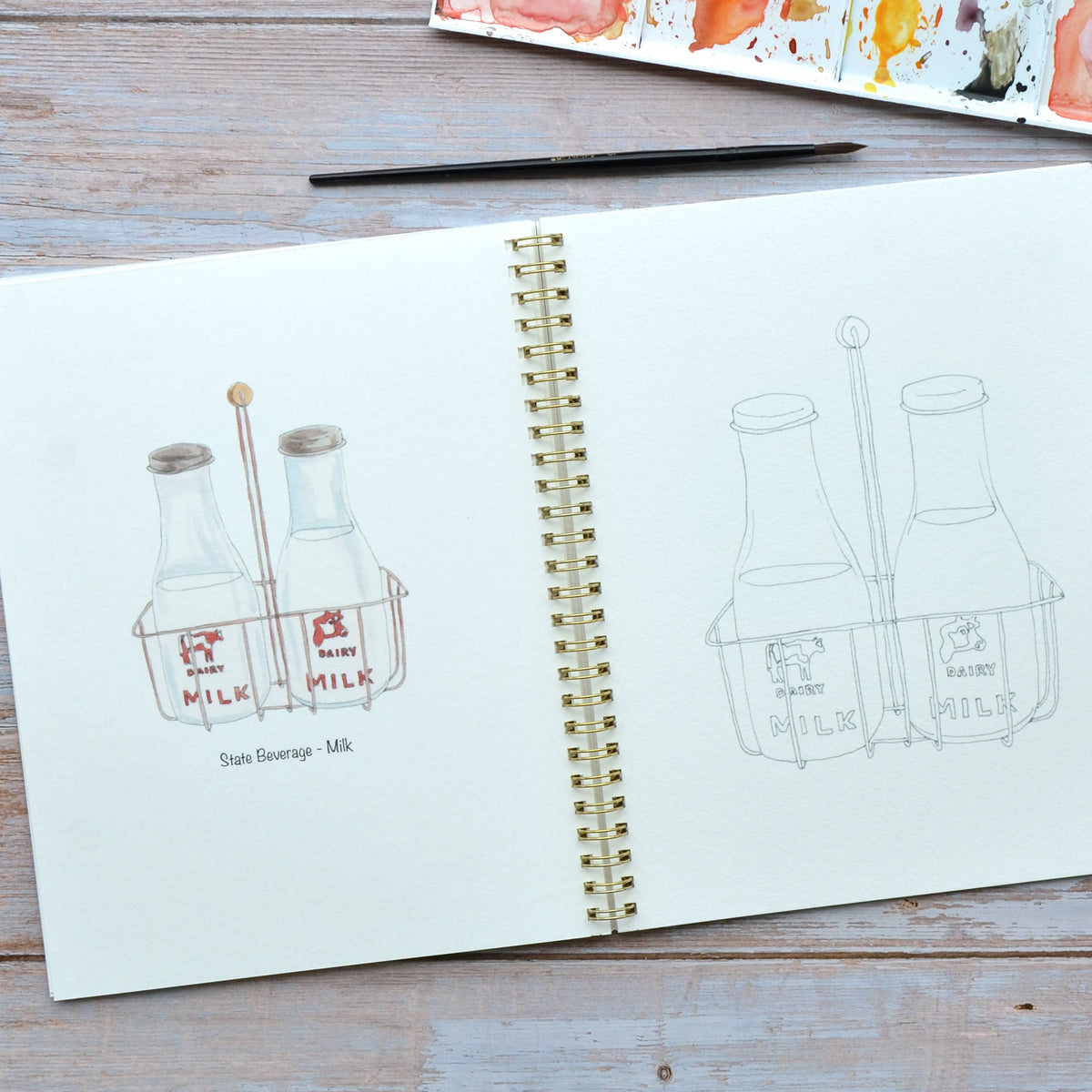 Watercolor workbook, Virginia Themed Watercoloring book