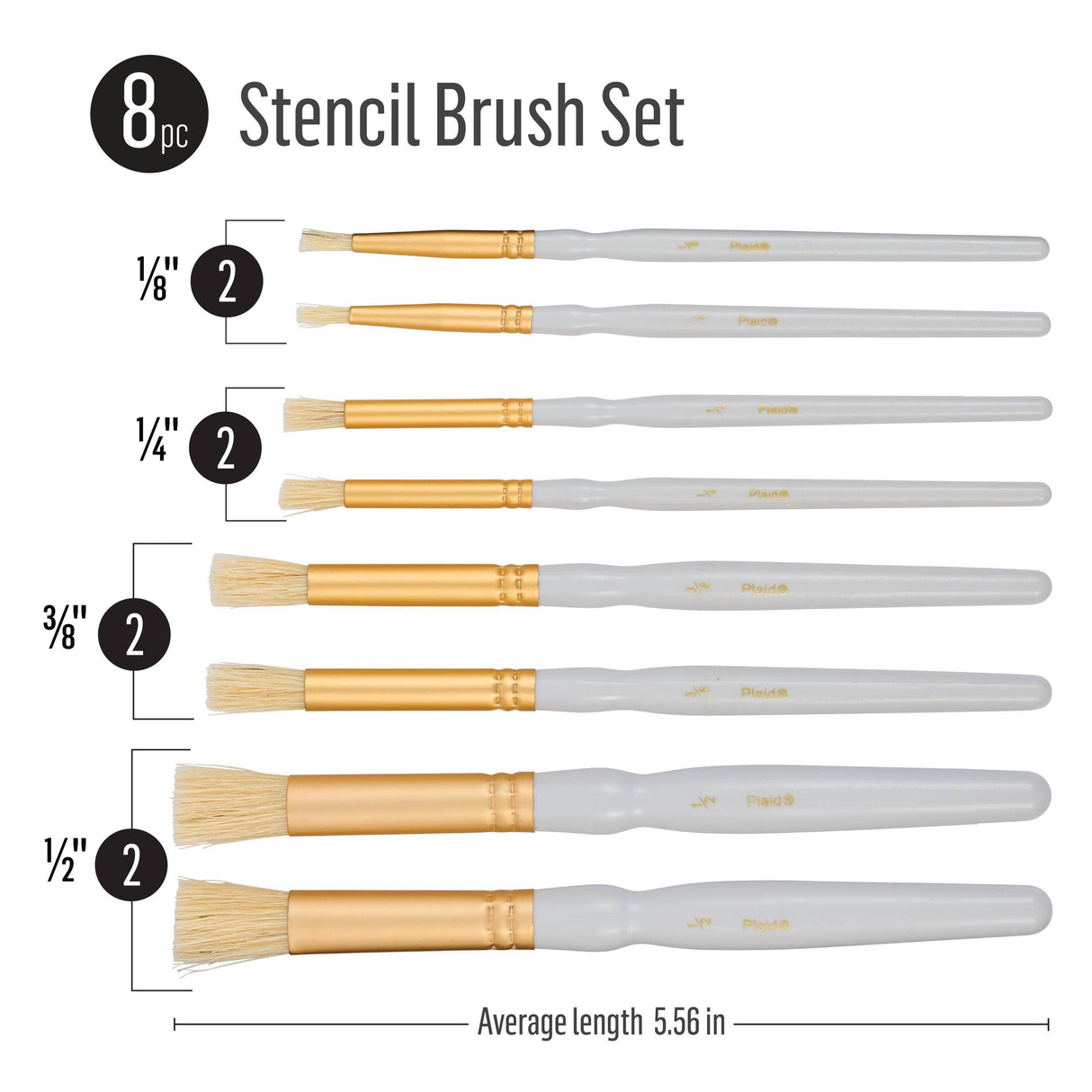 Folkart® Stencil Brush Set, Short Handle - 8-Piece