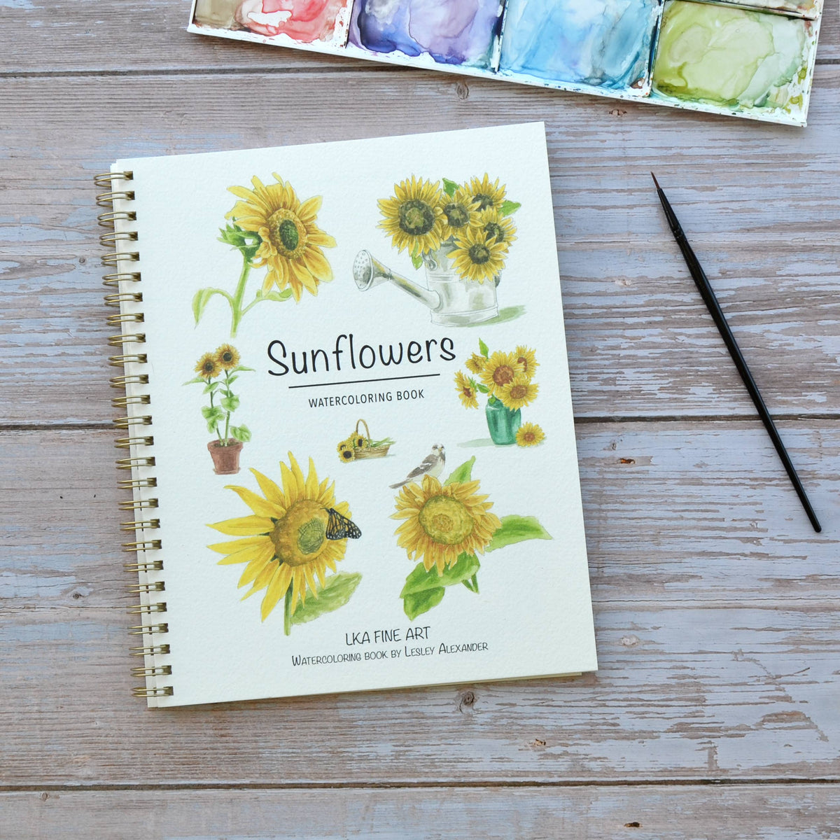 Watercolor workbook, Sunflower Watercoloring book
