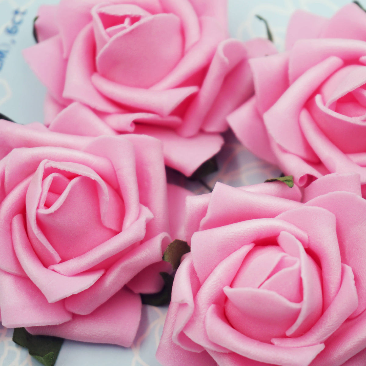 Foam Flowers (Roses) with wire, 2.17" 6-ct
