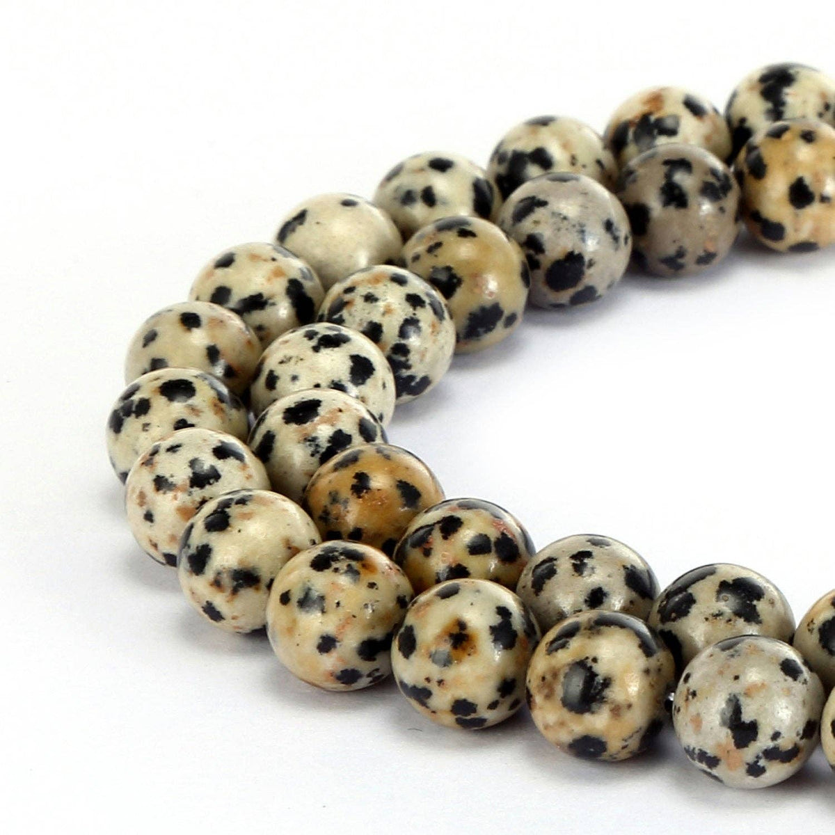 Dalmatian Jasper Smooth Round Beads 4mm 6mm 8mm 10mm 12mm Approx 15.5" Strand