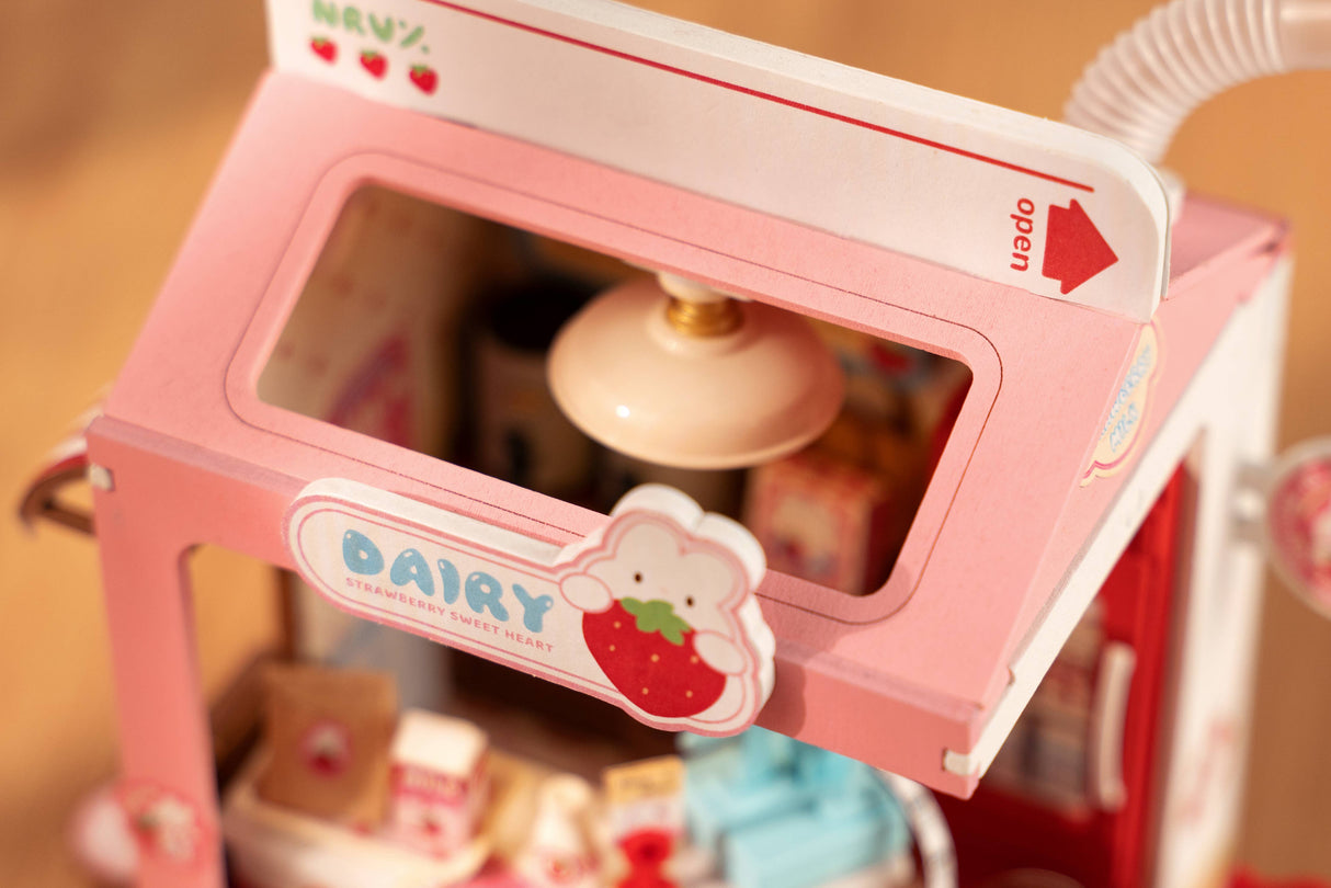 DIY Miniature House Kit: Strawberry Milk Box