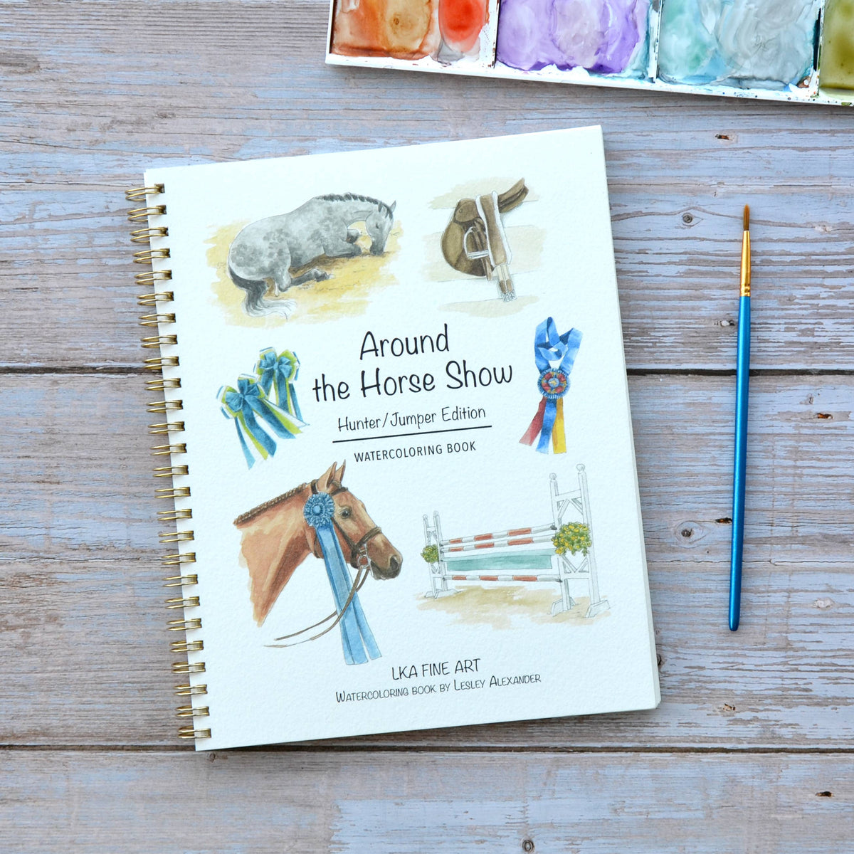 Watercolor workbook, Horse show Watercoloring book