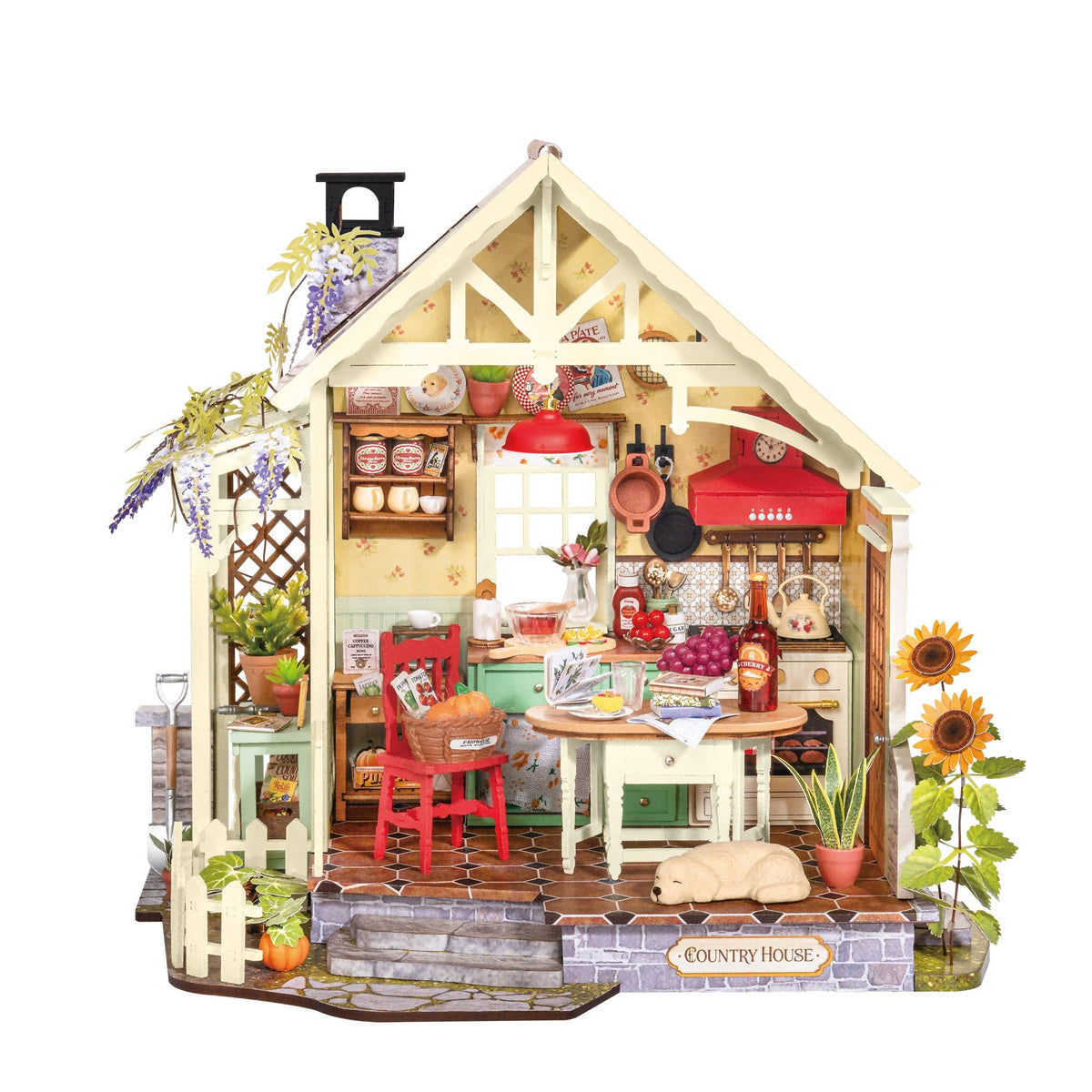 DIY Miniature House Kit: Sunlit Farmhouse Kitchen