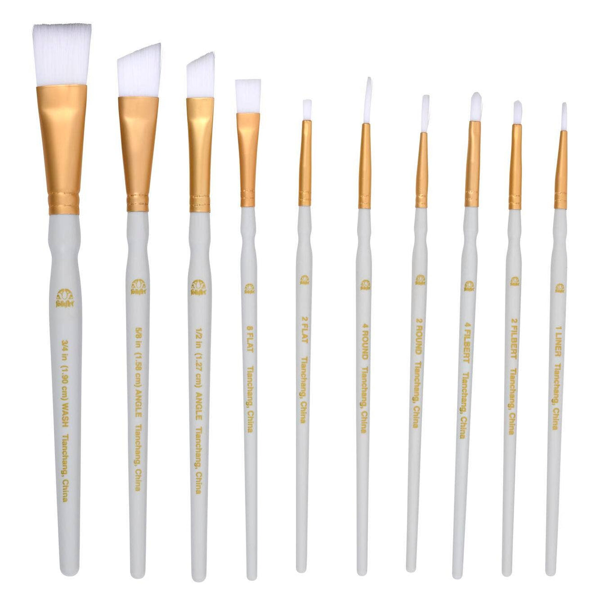 FolkArt ® Basic Brush Set - White Nylon, 10-Piece