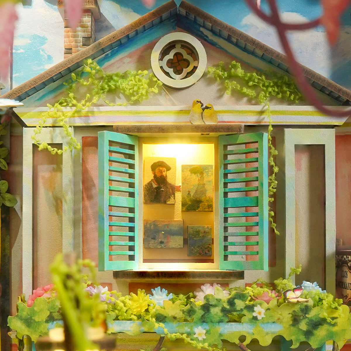 DIY Book Nook Kit: Giverny Garden w/ Dust Cover