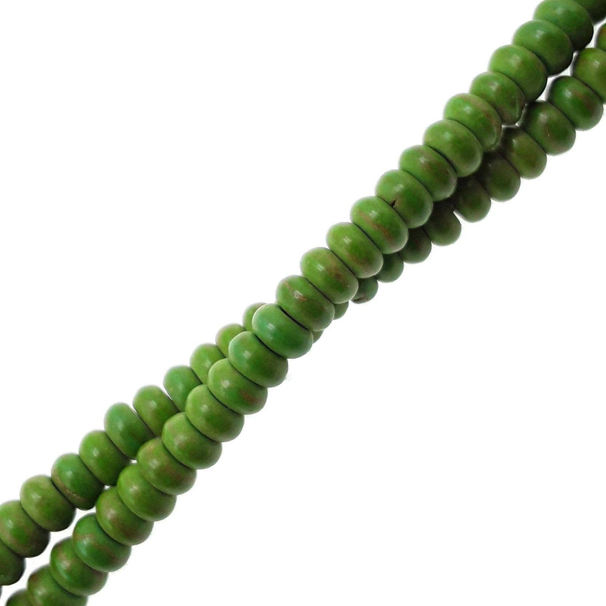 Green Howlite Turquoise Smooth Rondelle Beads Size 2x4mm 4x6mm 15.5" Strand