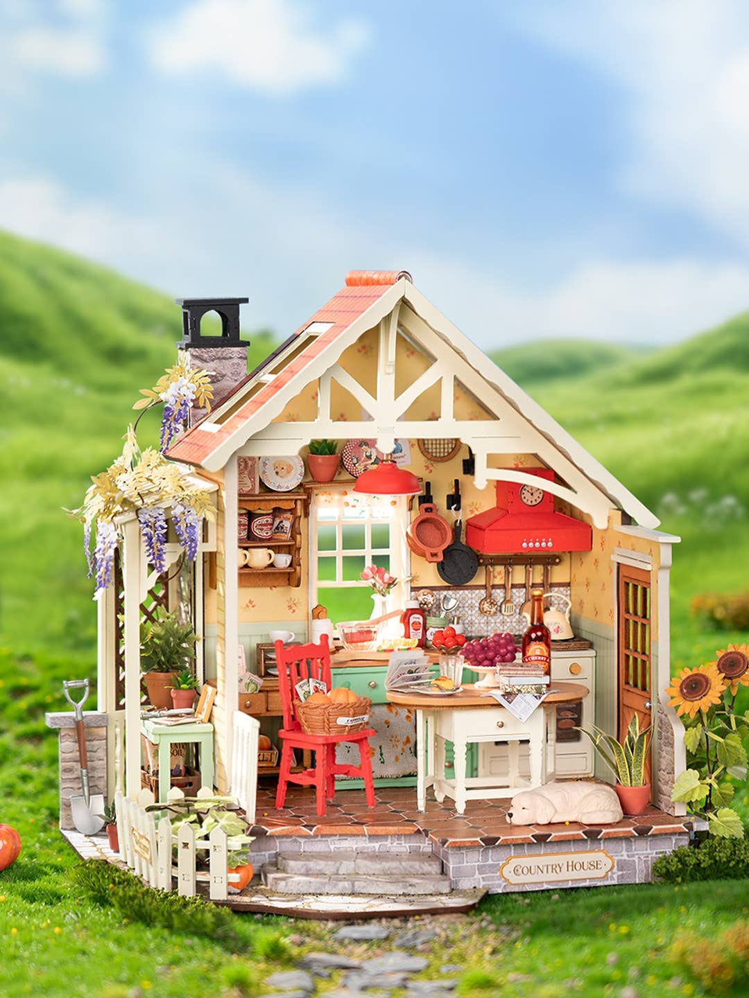DIY Miniature House Kit: Sunlit Farmhouse Kitchen