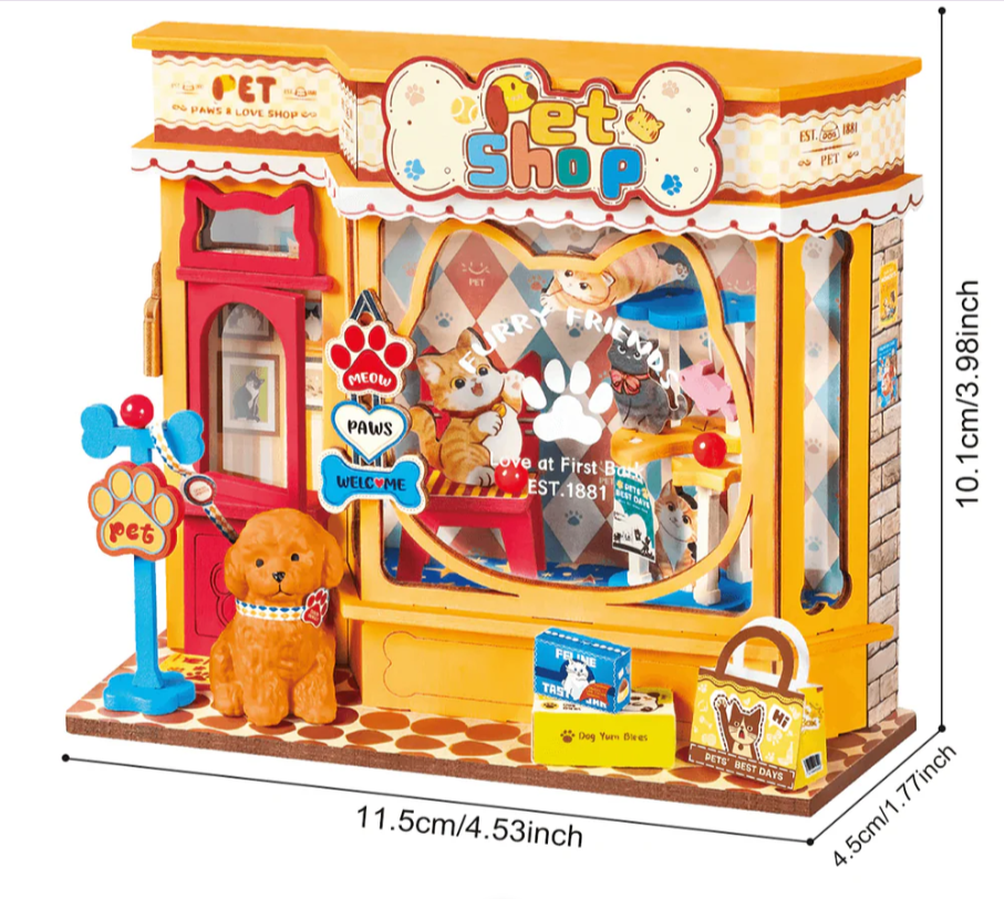 DIY Miniature House Kit: Pet Shop