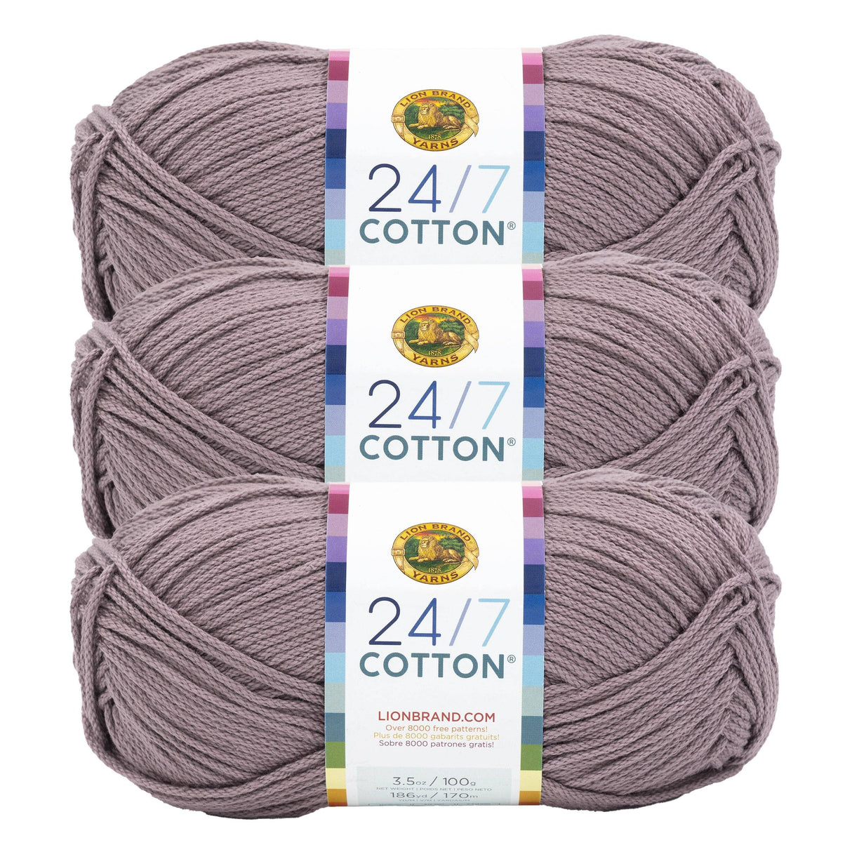 Lion Brand Yarn 24/7 Cotton Vintage Lilac