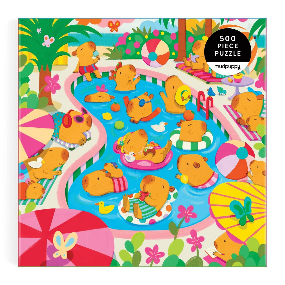 Capybara Pool Day 500 Piece Family Puzzle