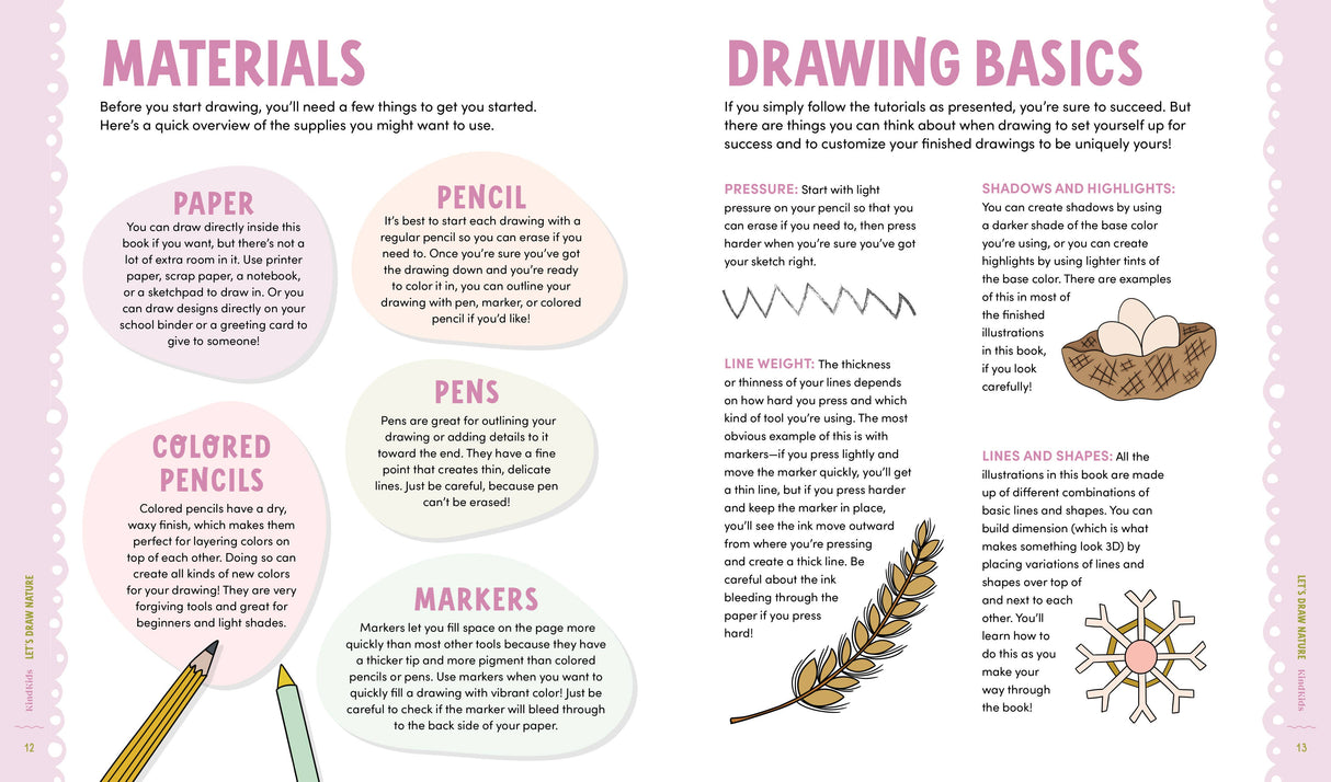 KindKids Let's Draw Nature: 100 Simple Drawing Lessons
