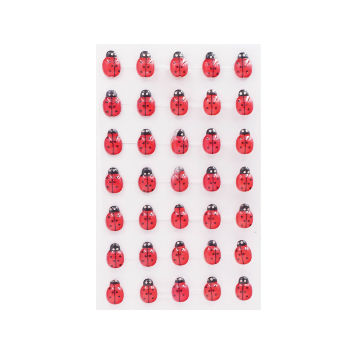Ladybug Stone Stickers 12mm, 35-ct
