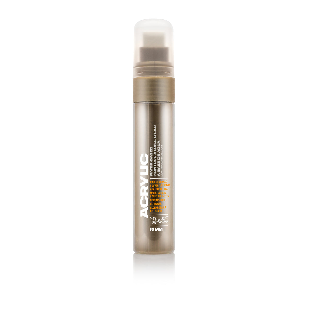 Montana Cans Acrylic Paint Marker, 15mm, Standard Nib, Metallic Gold