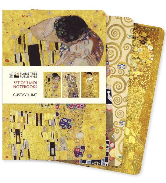 Gustav Klimt Set of 3 Midi Notesbooks