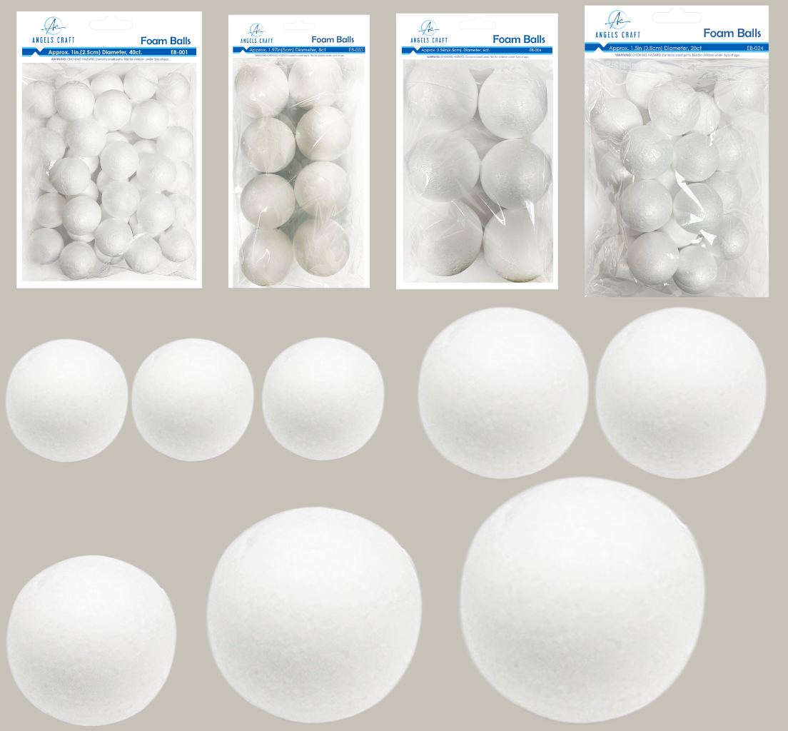 High-Density White Polystyrene Craft Foam Balls