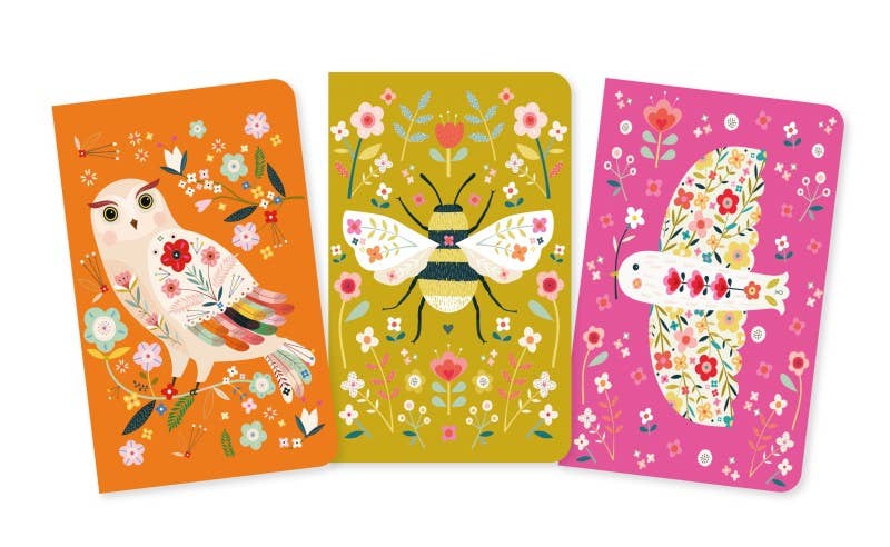 Bee Brown Set of 3 Mini Notebooks