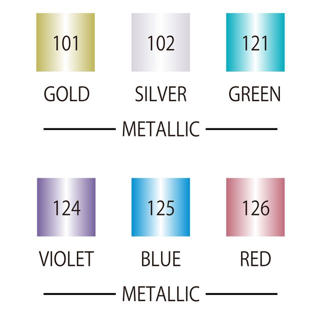 Zig Clean Color Dot Set, 6 metallic colors
