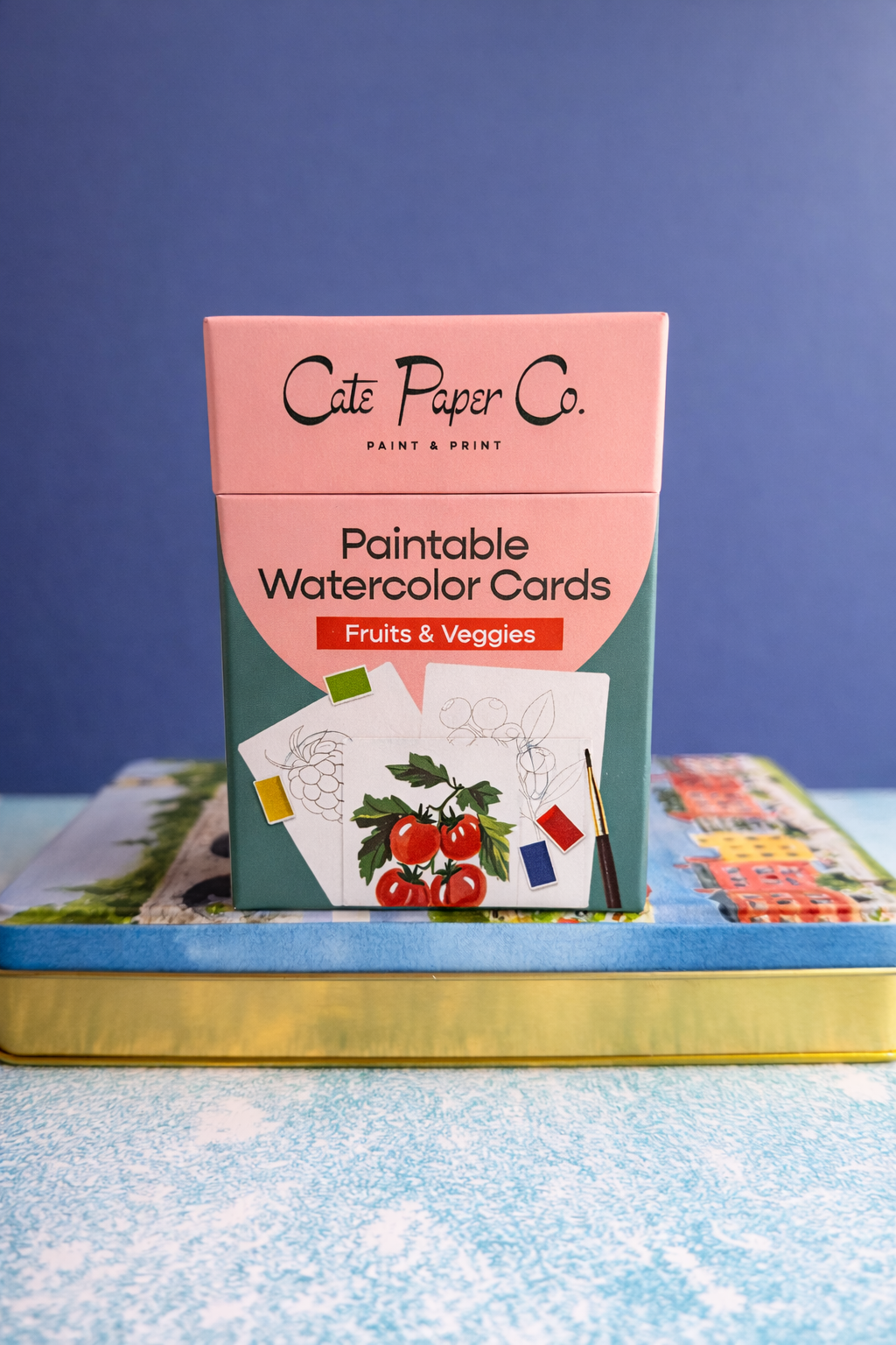 Paintable Watercolor Card Deck - Fruits and Veggies