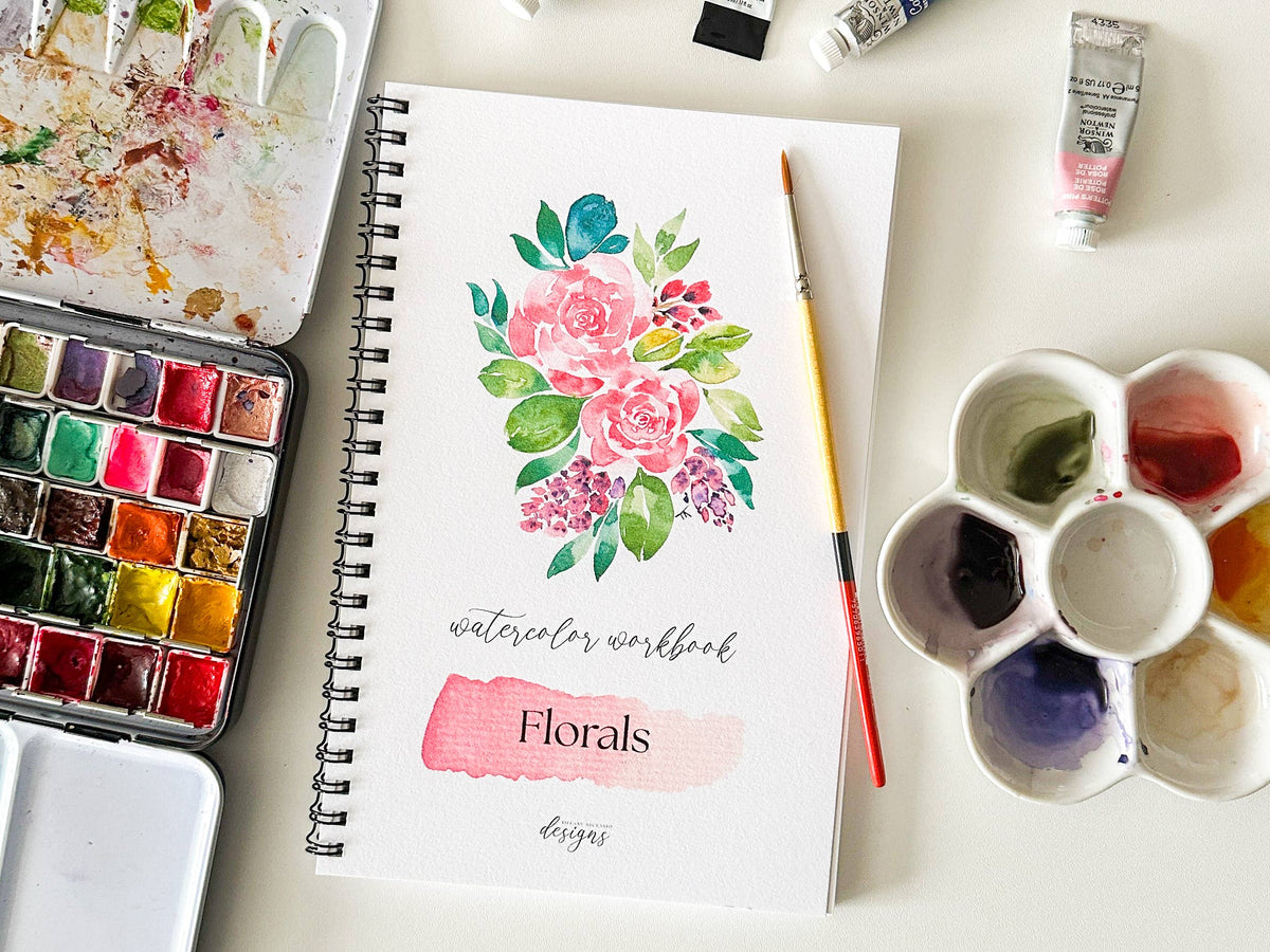 Watercolor Floral Workbook – Paintable Sketchbook