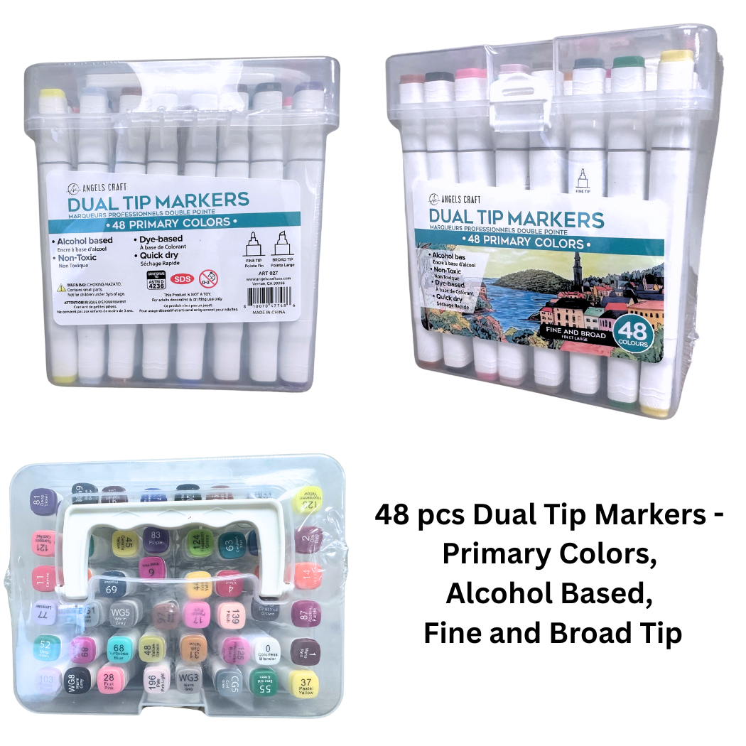 Dual Tip Primary Markers 48 pcs - Alcohol Based