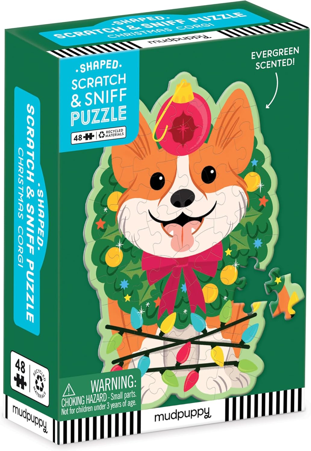 Mudpuppy Christmas Corgi48 Piece Mini Scratch & Sniff Puzzle