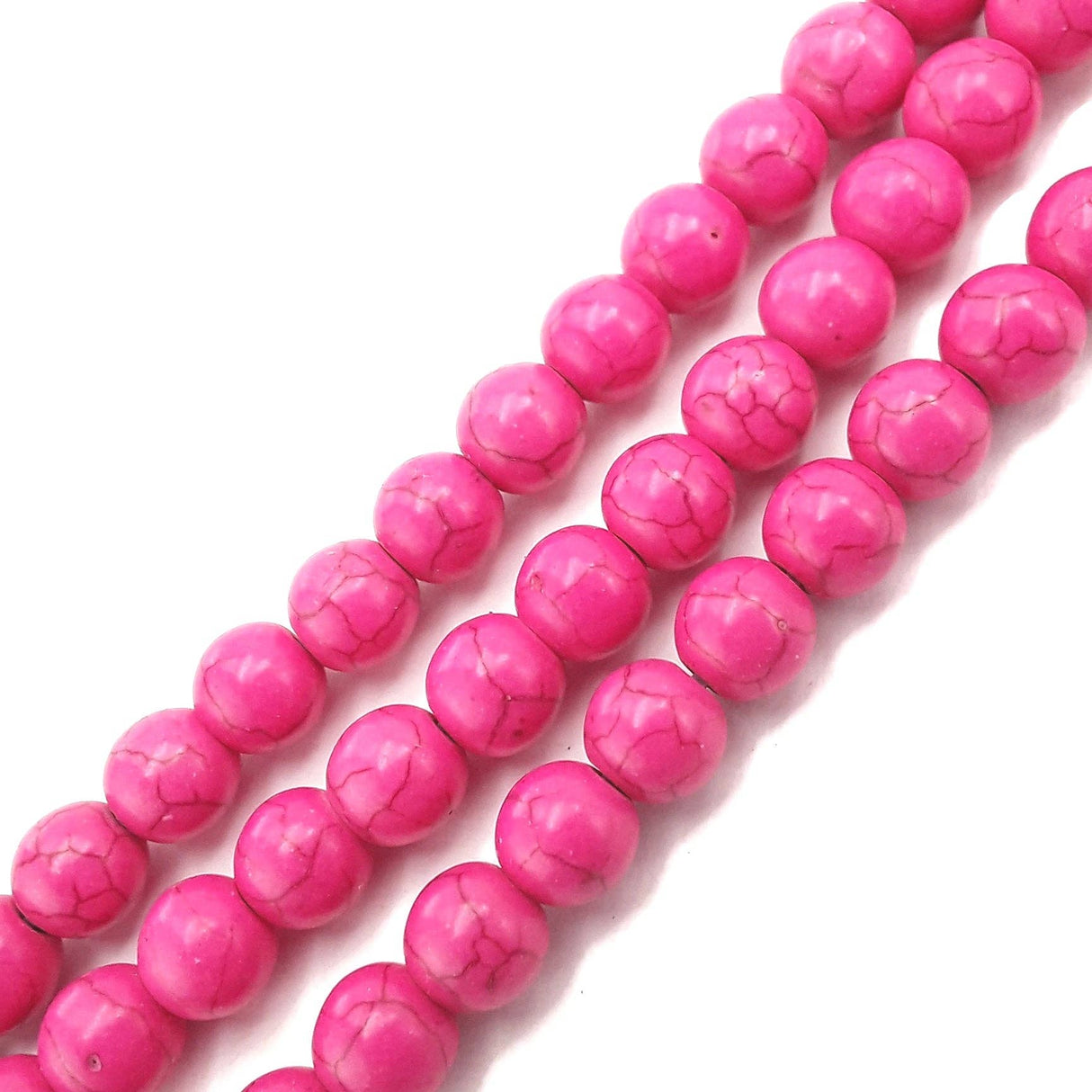 Pink Howlite Smooth Round Beads 10mm 15.5" Strand