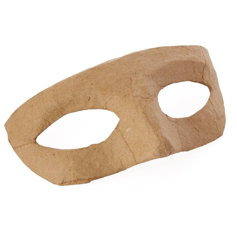 6" x 3-1/2" Blank Paper Mache Masquerade Half Mask