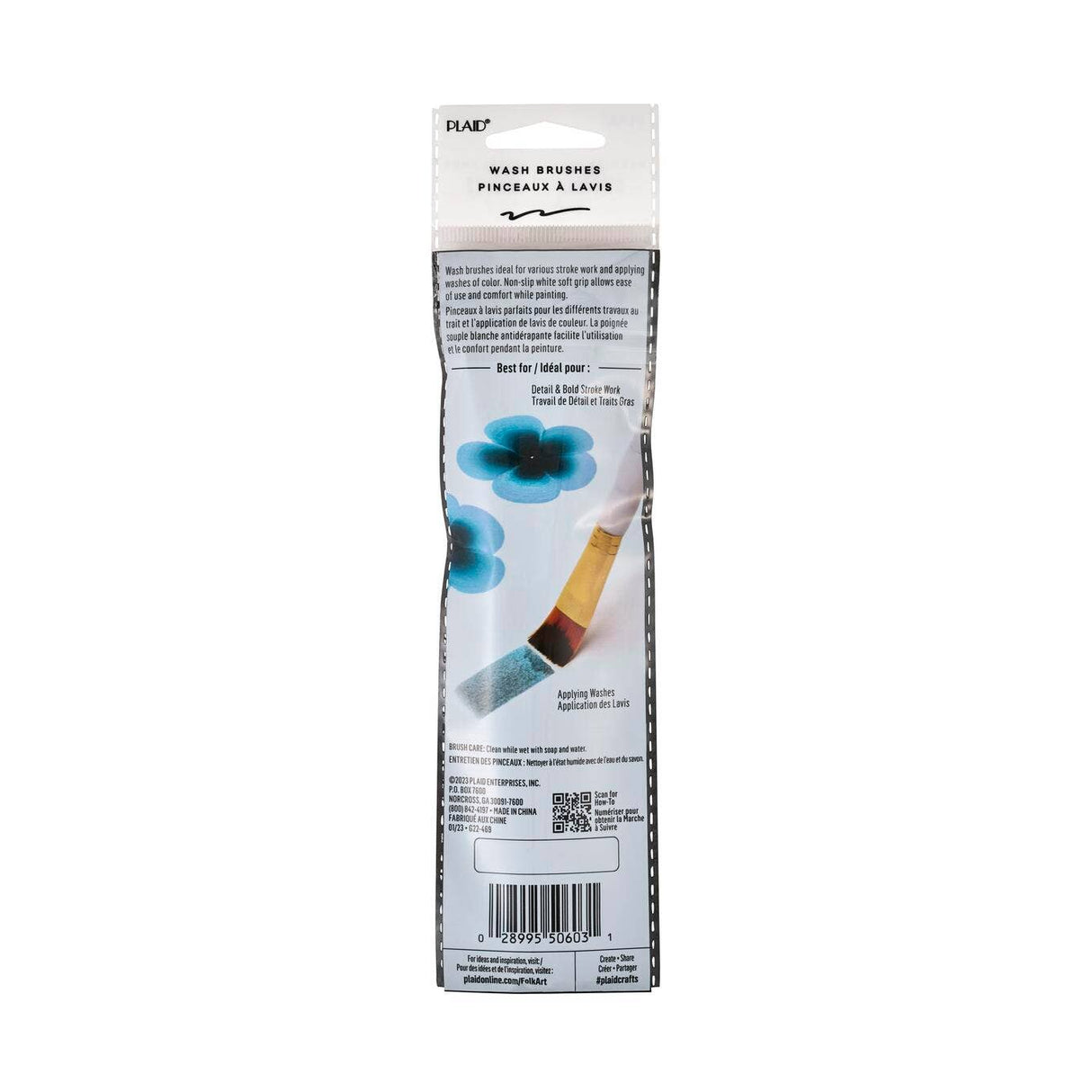 FolkArt® Brush Set Soft Grip - Wash Brush Set, 3-Piece