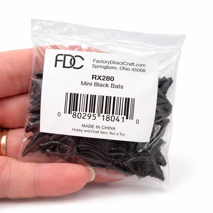 Pack of 3 Halloween Mini Black Bat (2-1/4" H x 4-5/8" W)