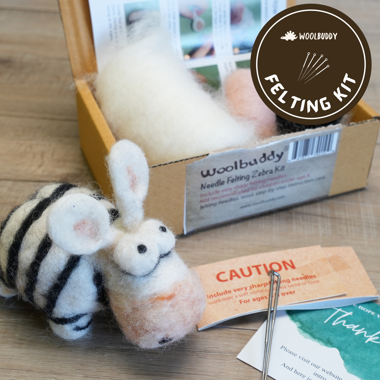 Needle Felting Zebra Kit