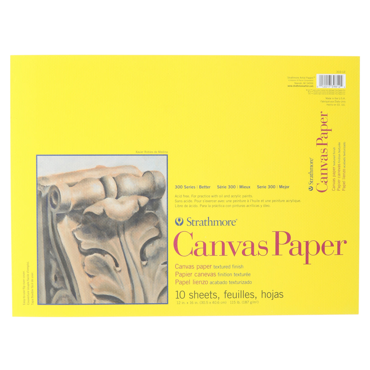Strathmore Canvas Paper Pad, 300 Series, 12 in x 16 in