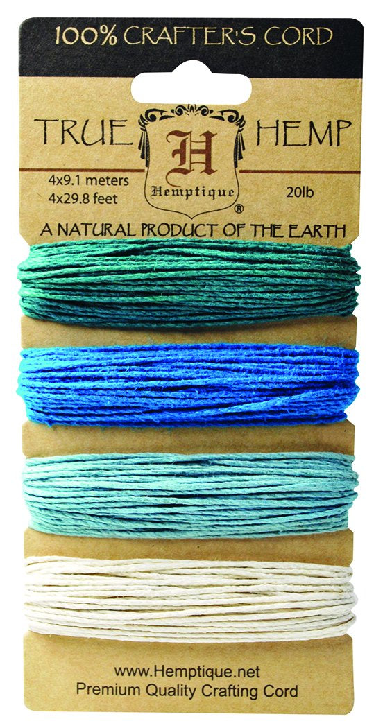 Hemptique Hemp Cord 20lb 120'-Aquamarine