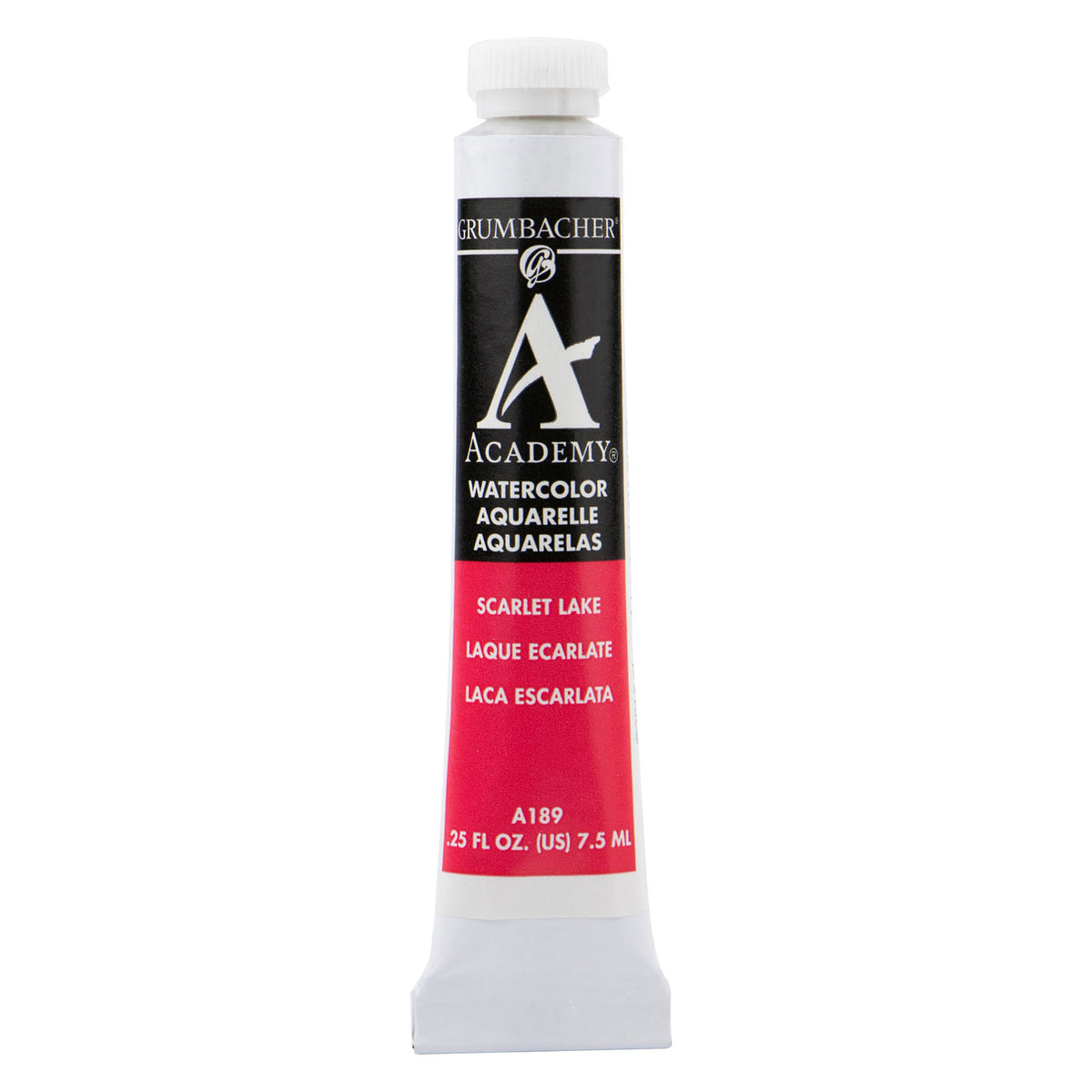 Grumbacher Academy Watercolor, 7.5ml Tube, Scarlet Lake