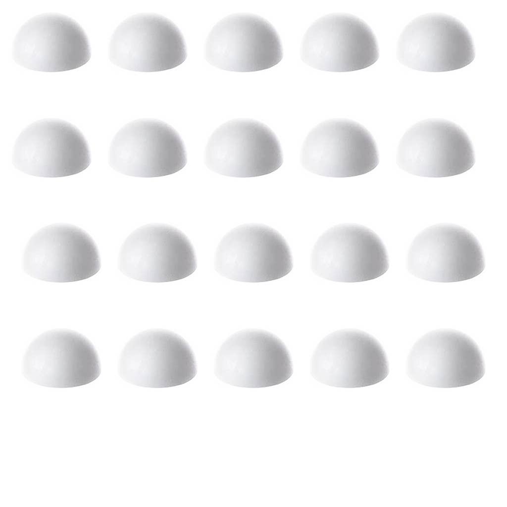 2-Inch White Polystyrene Craft Foam Half Balls (20-Count PK_