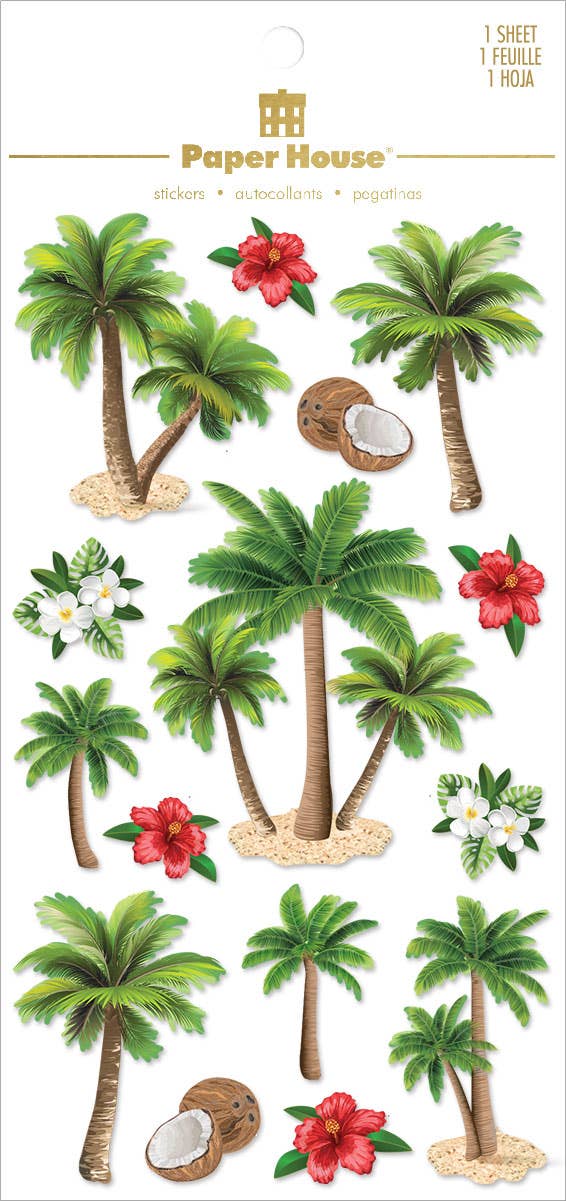 3D Scrapbook Stickers - Palm Trees