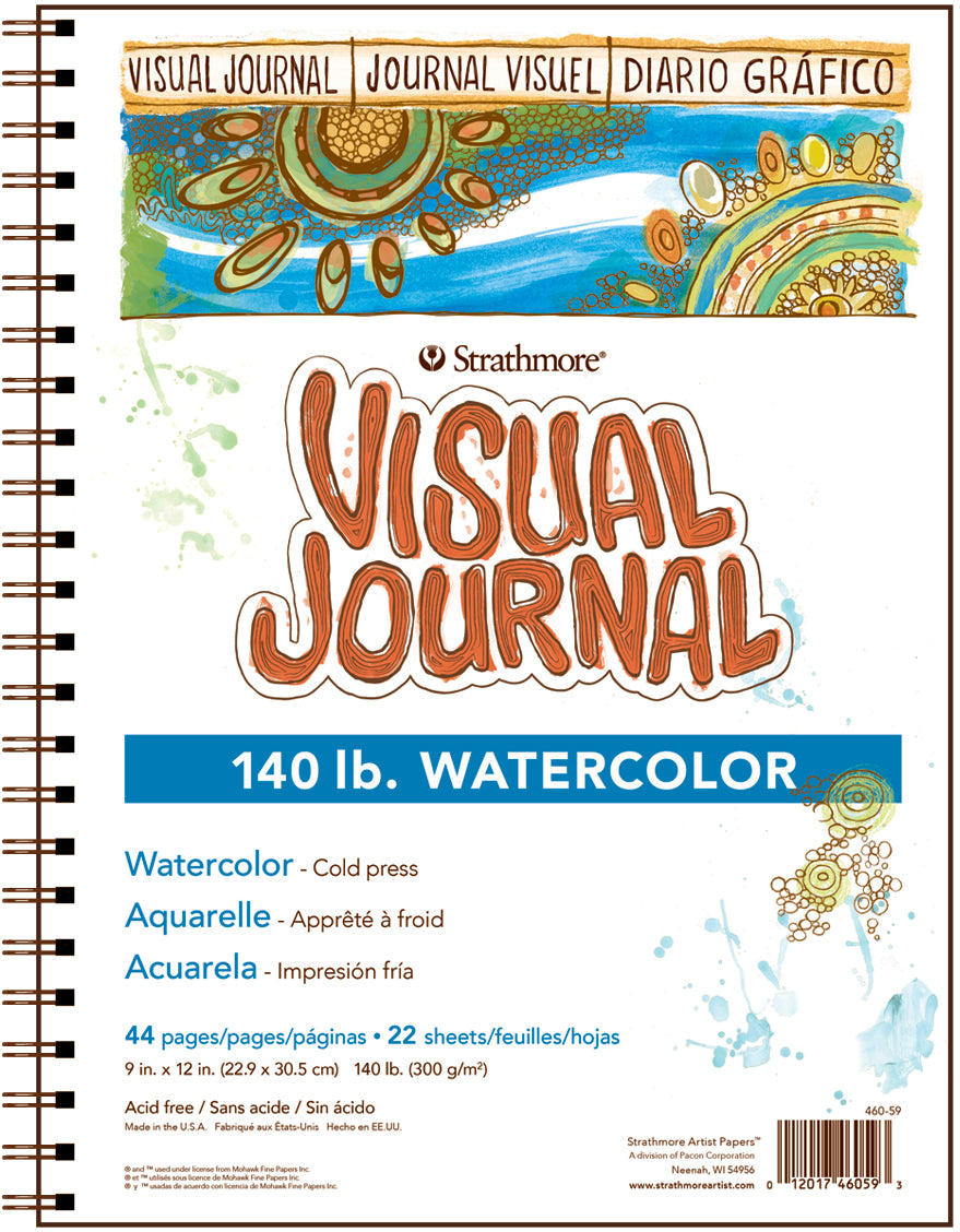 Strathmore Visual Journal, Cold-Press Watercolor, 9 in x 12 in, 140 lb.