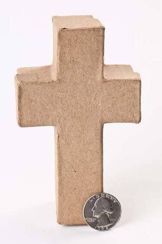Premade Paper Mache Cross Box - 5" x 3" x 1-1/2"