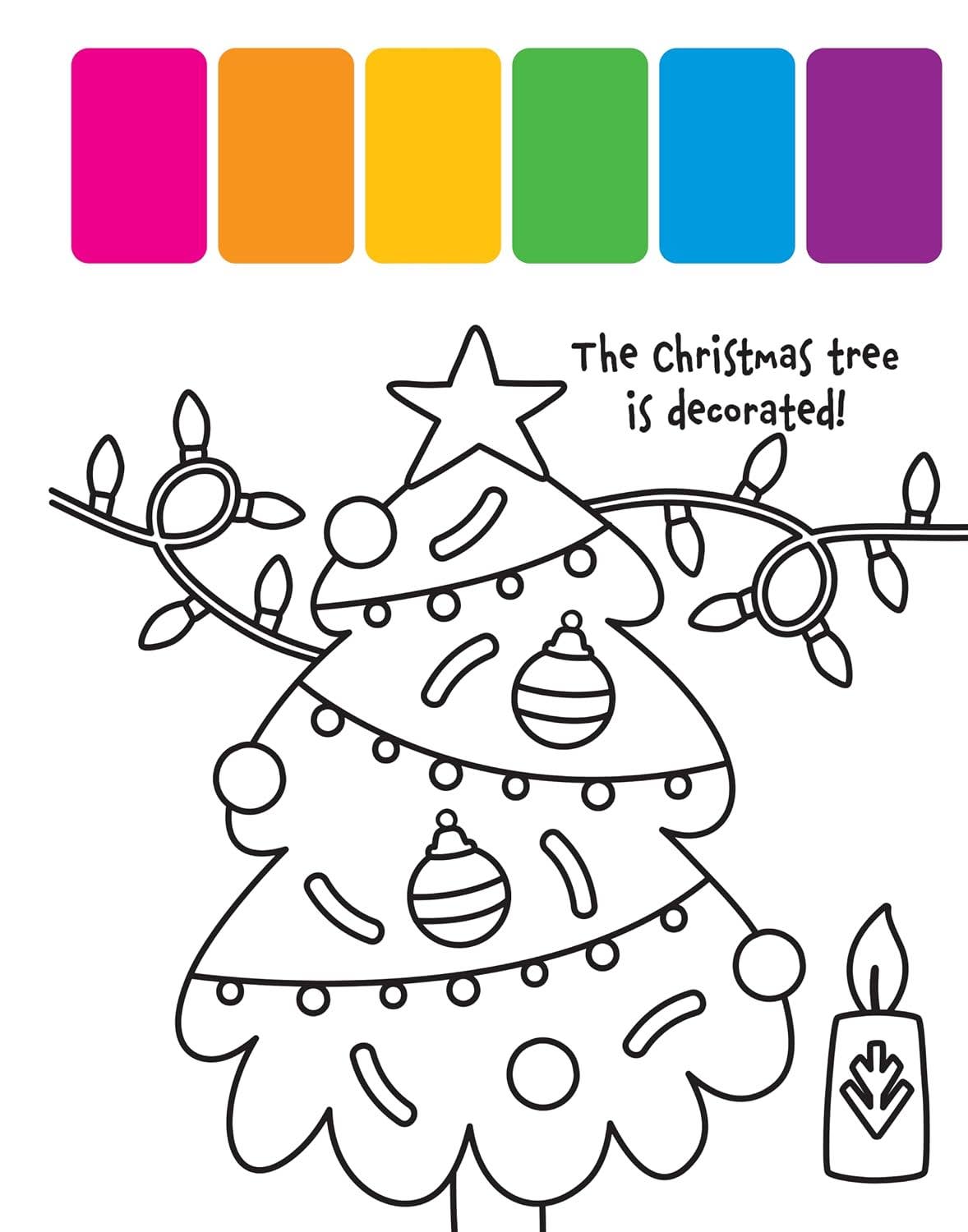 My First Painting Book: Christmas - 6-Color Palette Per Page