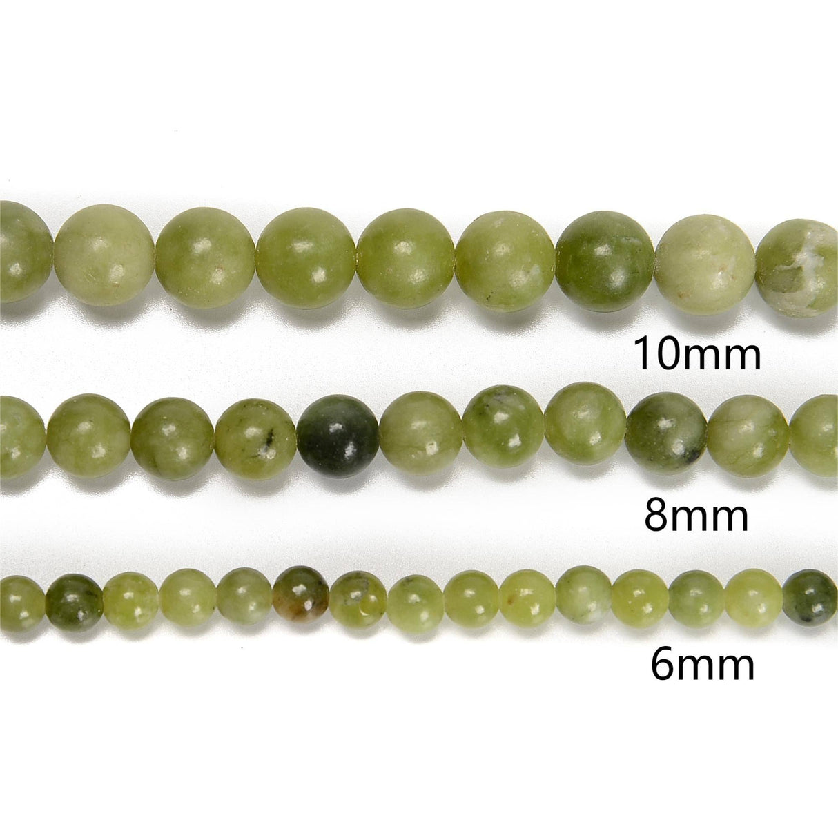 Natural Chinese Green Jade Smooth Round Beads 8mm 15.5'' Strand