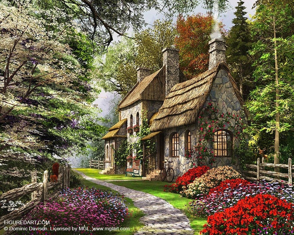 Figured'Art Paint By Number Rolled Kit -Country scene