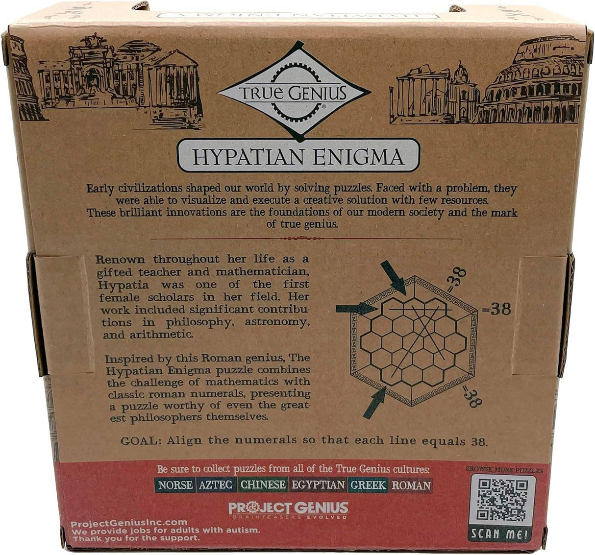 Hypatian Enigma Wooden Brainteaser Puzzle