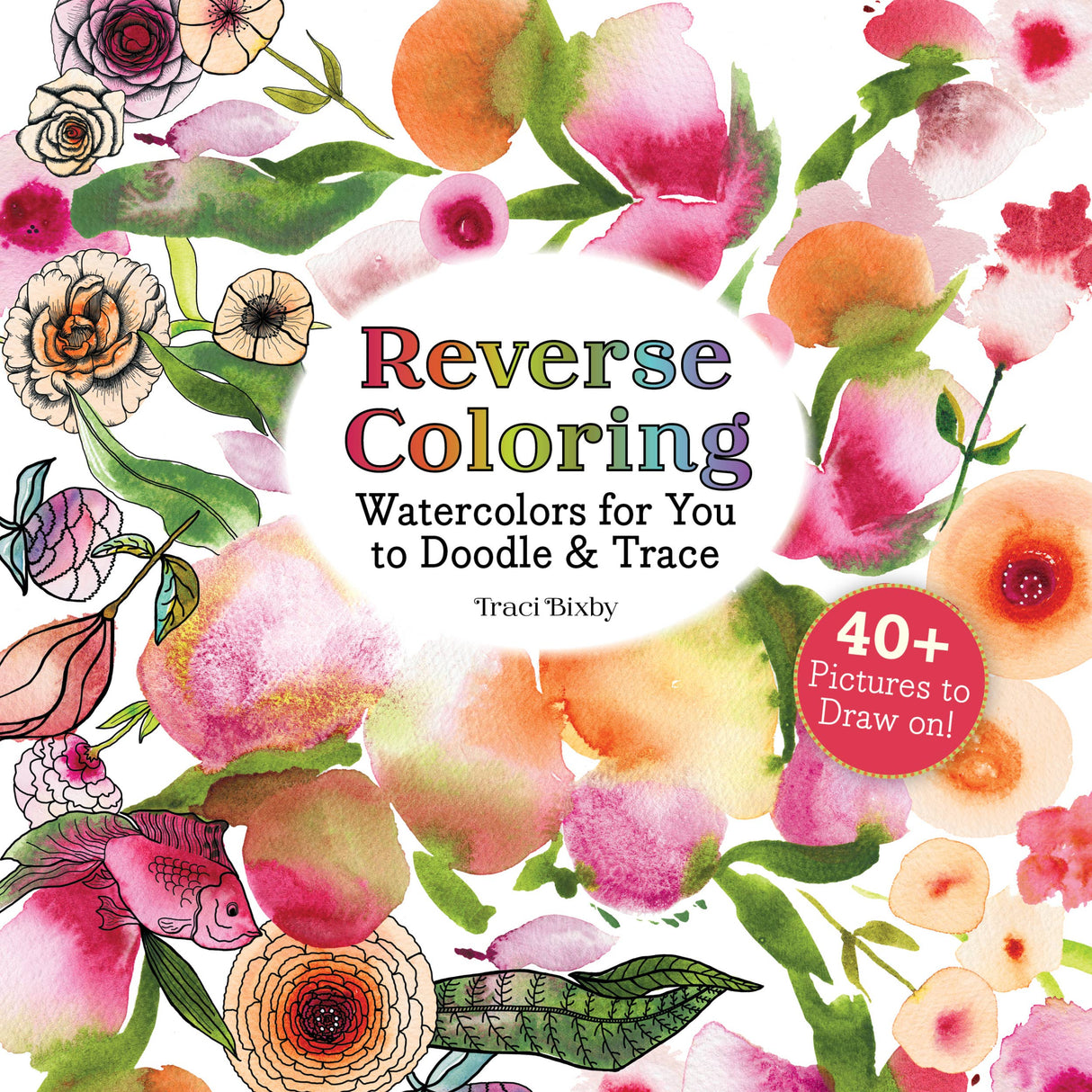 Reverse Coloring Watercolors for You to Doodle & Trace
