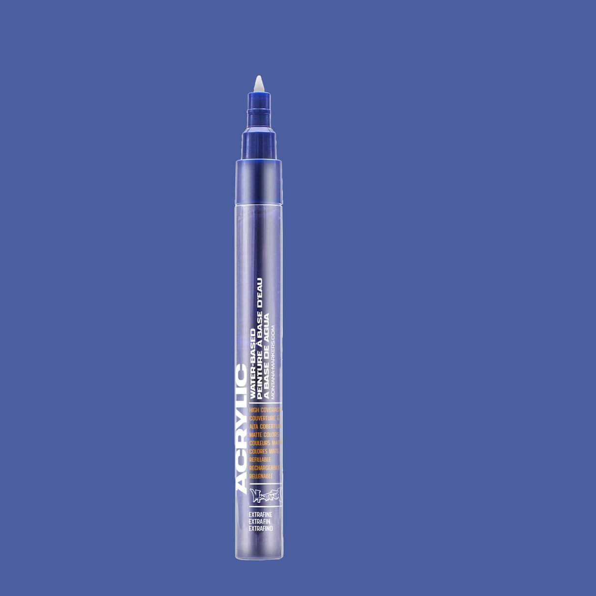 Montana Cans Acrylic Paint Marker, .7mm, Extra-Fine Nib, Shock Blue Dark
