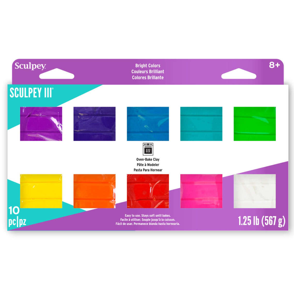 Sculpey III Set, 10-Colors, 1oz., Multi-Pak Brights